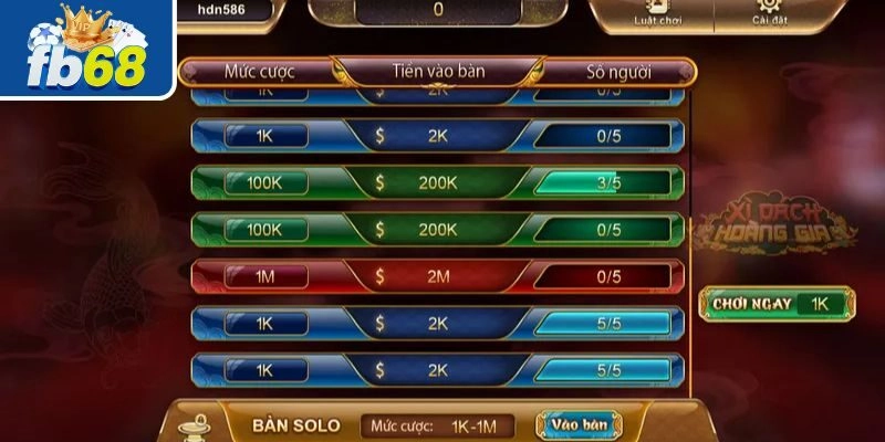 Nắm bắt quy tắc cơ bản trong Xì Dách Hoàng Gia